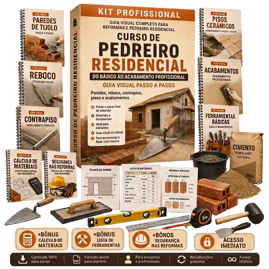 Kit Profissional — Curso Visual de Pedreiro Residencial